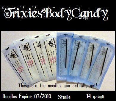 **New Price** 10 Brand New, STERILE, 14g, Professional Precision, Piercing Needles