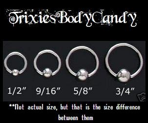 **New Price** 14g, Half Inch, Captive Hoops