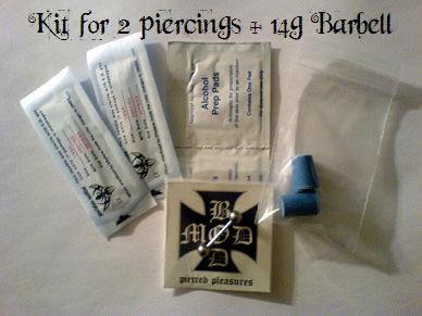 **New Price** Professional Piercing Kit for 2, 14g Piercings w/ 2 Barbells