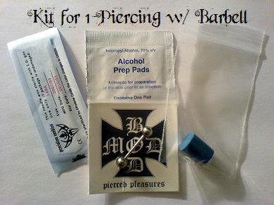 **New Price** Professional Piercing Kit for 1, 14g Piercing w/ 1 Barbell