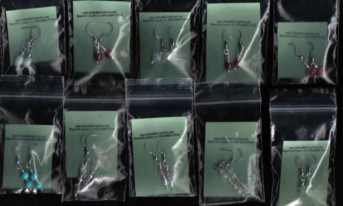 25 Pairs of Dangle Glass Earrings Collection FREE SHIPPING