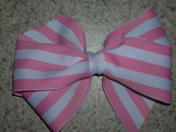 4" Basic Boutique -pink & white