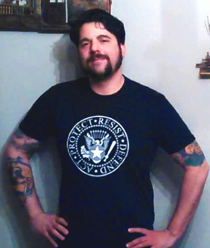 Act - Protect - Resist - Defend RESIST TRUMP Ramones Logo - Premium Sueded T Shirt SIZE M