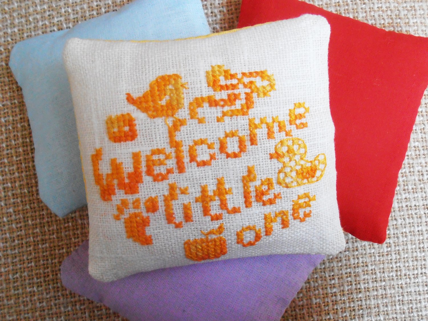 Lavender sachet, preserved lavender, dried lavender, unusual gift, funny cross stitch, lavender bags