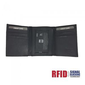 Leather Wallet Trifold RFID Protection identity theft proof wallet FREE SHIPPING
