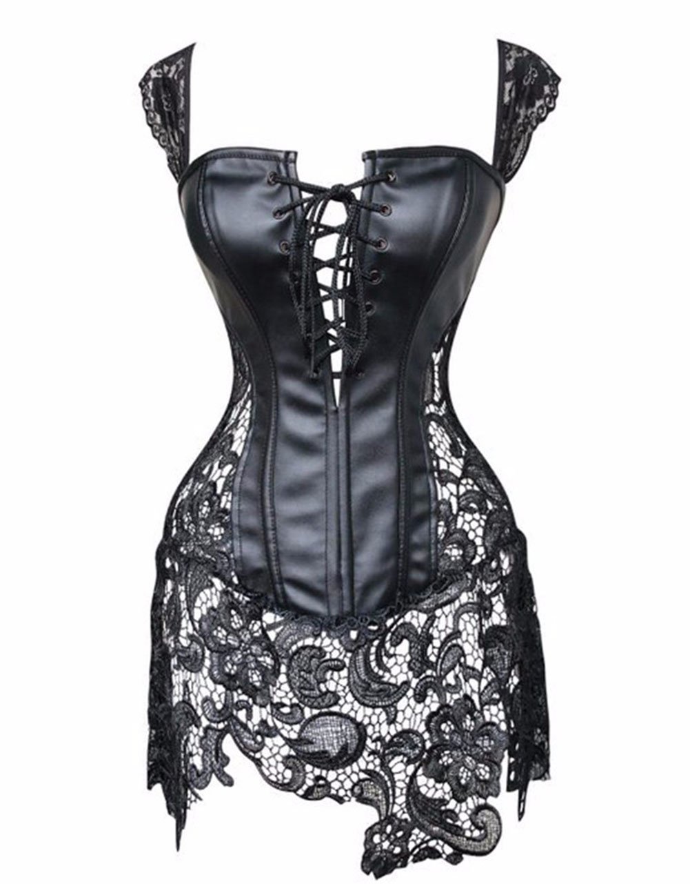 Sexy Lace Vinyl Corset