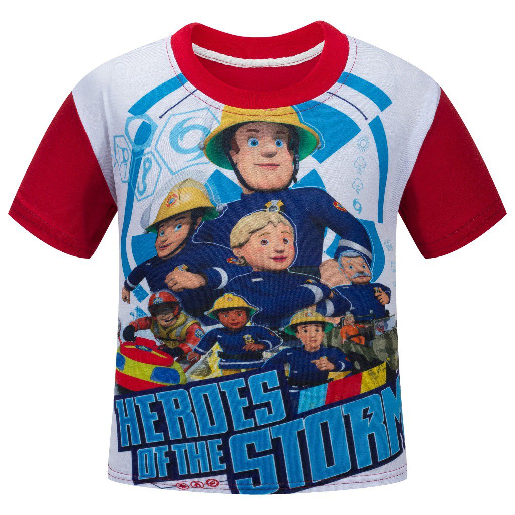 Cartoon Fireman Sam Kids Girls Boys Short Sleeve T-shirt