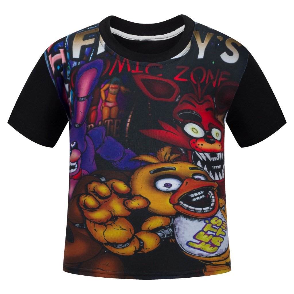 Cartoon Five Night at Freddy Kids Girls Boys Short Sleeves T-shirts