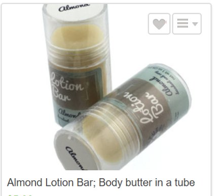 Almond Lotion Bar, Body Butter in a Tube