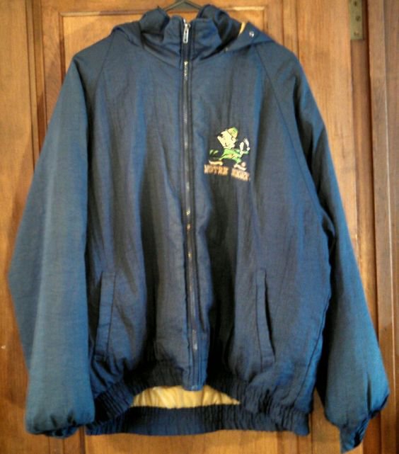 Notre Dame vintage hooded winter starter FANS Gear jacket marked US size L large