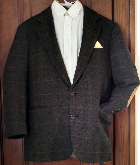 Mans brown vintage tweed sport coat US size 34 made for Kaufmans PGH