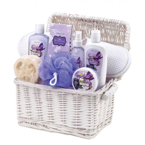 Blueberry Scented Bath And Body Basket Set