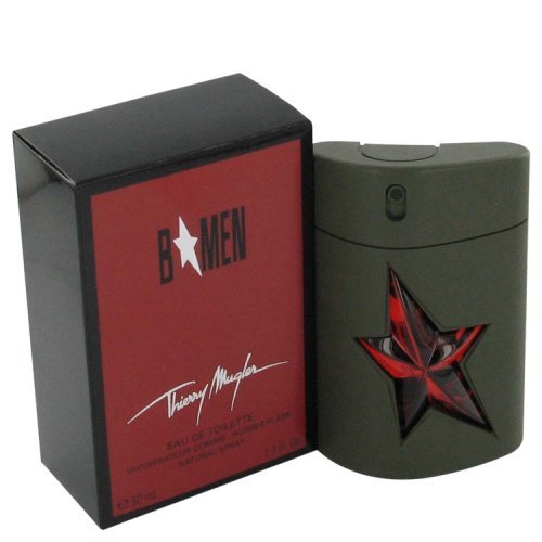 B Men By Thierry Mugler Eau De Toilette Spray Refillable Rubber Flask 3.4 Oz