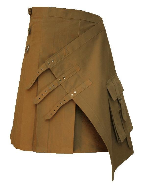 40 Size Gothic Khaki Brutal Grace Kilt for Active Men