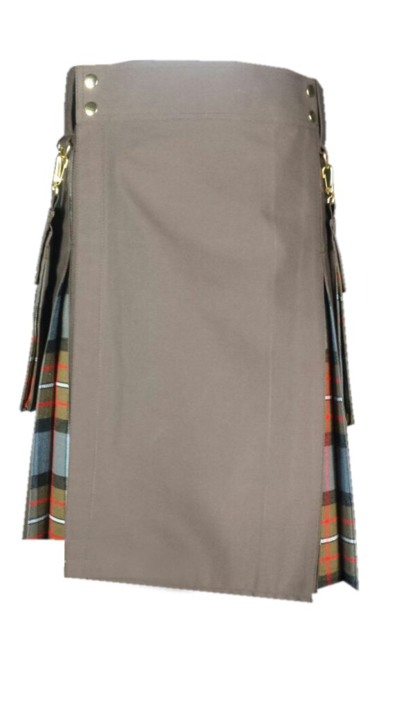 30" Brown Hybrid Kilt ,Royal Stewart,Black Watch,Irish National,Gray Tartan,Black Stewart,Wallace