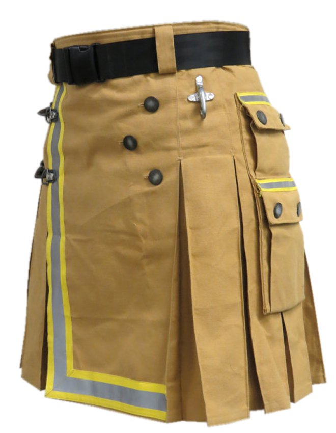 Size 48 New Custom Sizes Fireman Tactical Kilt Cotton Khaki Utility Duty Kilt