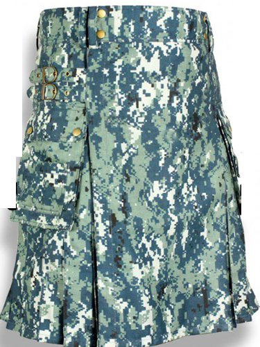 38 Size Taichi US Army CAMO Scottish Kilt, 100% Cotton Utility Kilt Highland Adult Unisex kilt