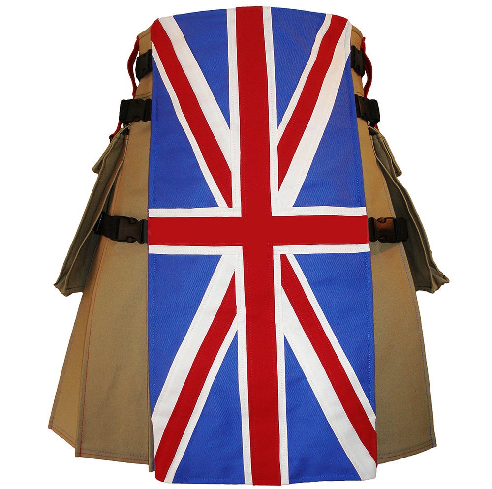 60 Size United Kingdom Flag Hybrid Utility Kilt With Cargo Pockets UK Flag Kilt with Custom Stars