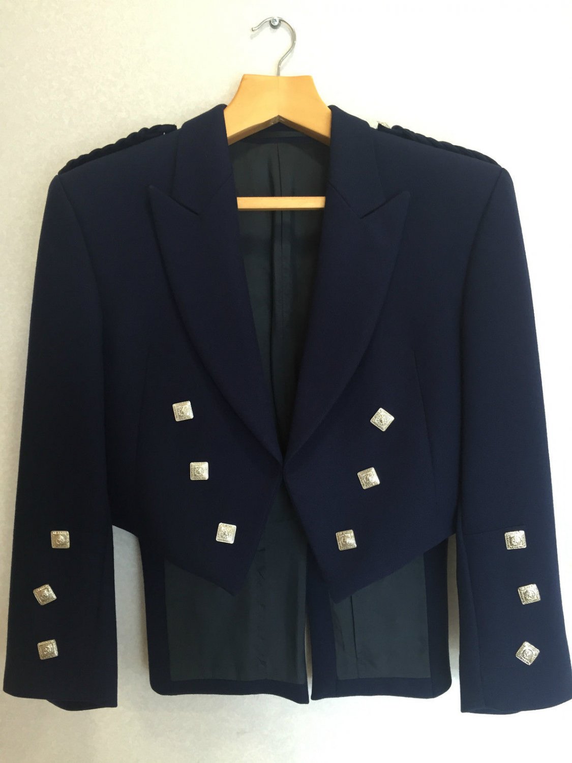 New BLUE COLOR Men SCOTTISH PRINCE CHARLIE ARGYLE JACKET & VEST