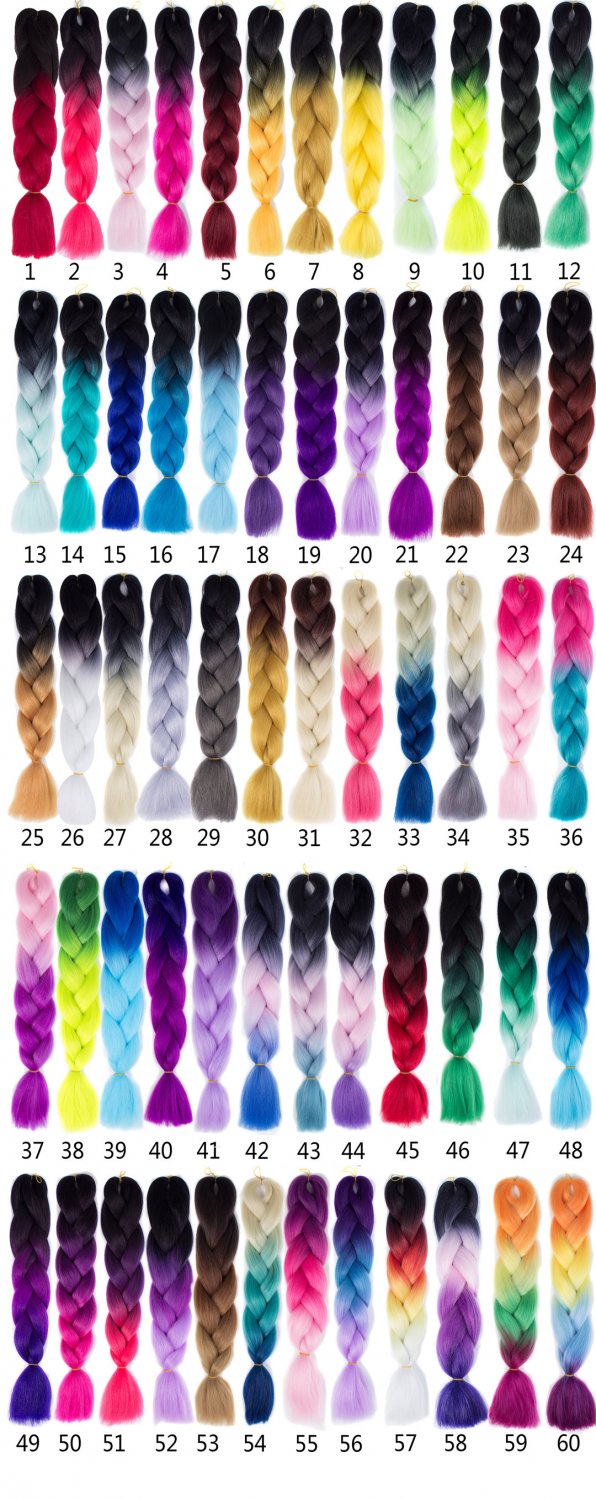 24Inch 1Pcs/Lot Ombre Jumbo Braiding Hair Crochet Braids