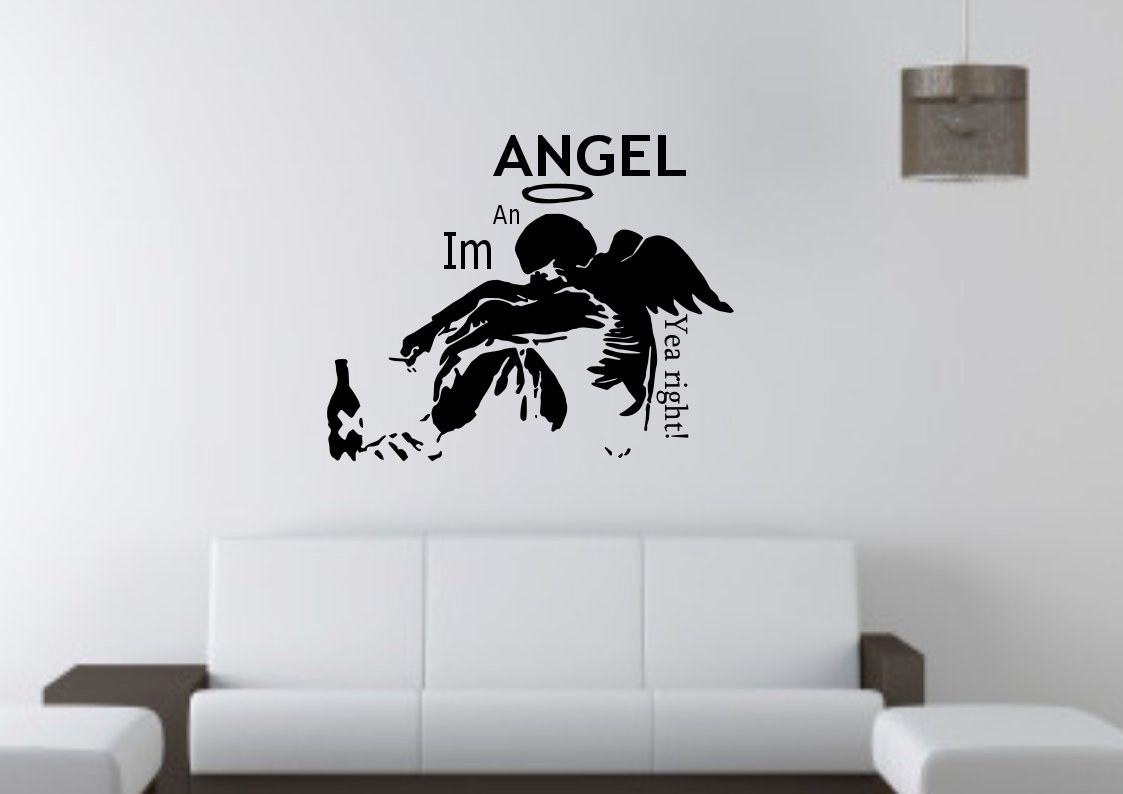 I'm an angel, yea right! Large 23x23(inch)