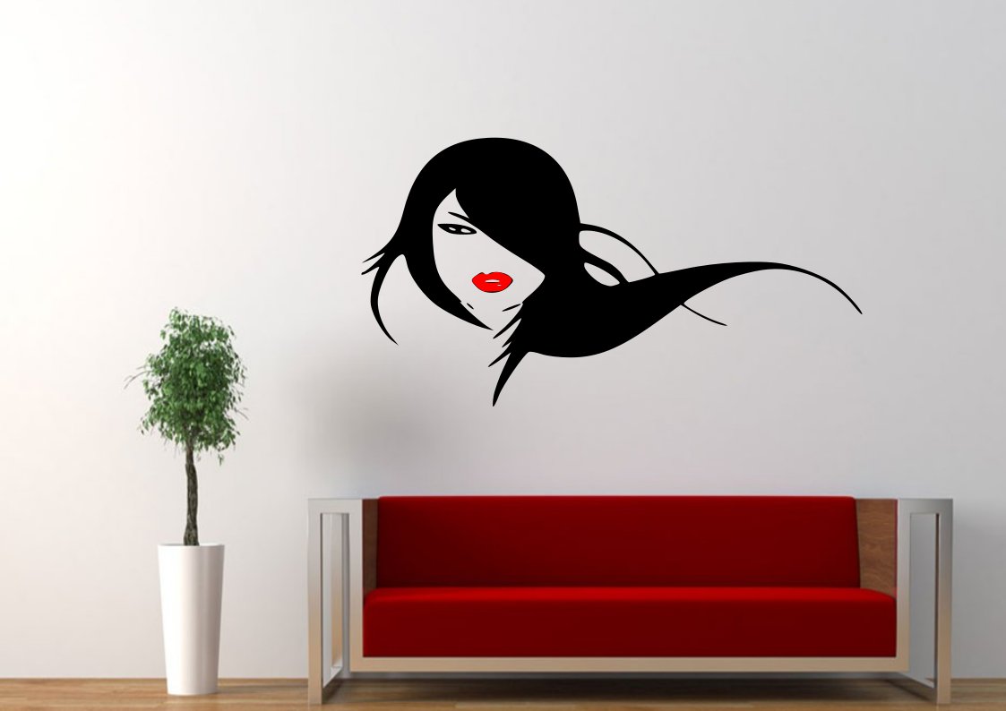 Women flowing hair red lips Large 30x23(inch)