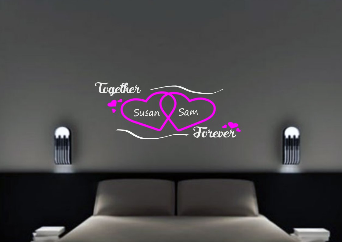 Together forever with custom names Large 35x20(inch)