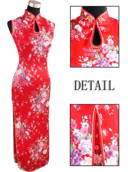 Long Chinese Dress: Red and White