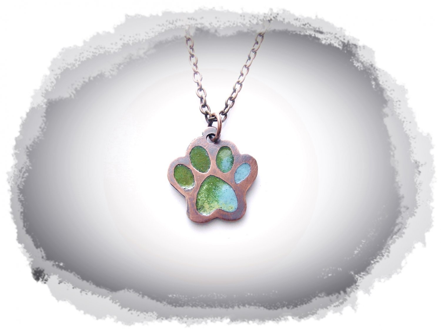 Copper Pendant - Cat's Footprint