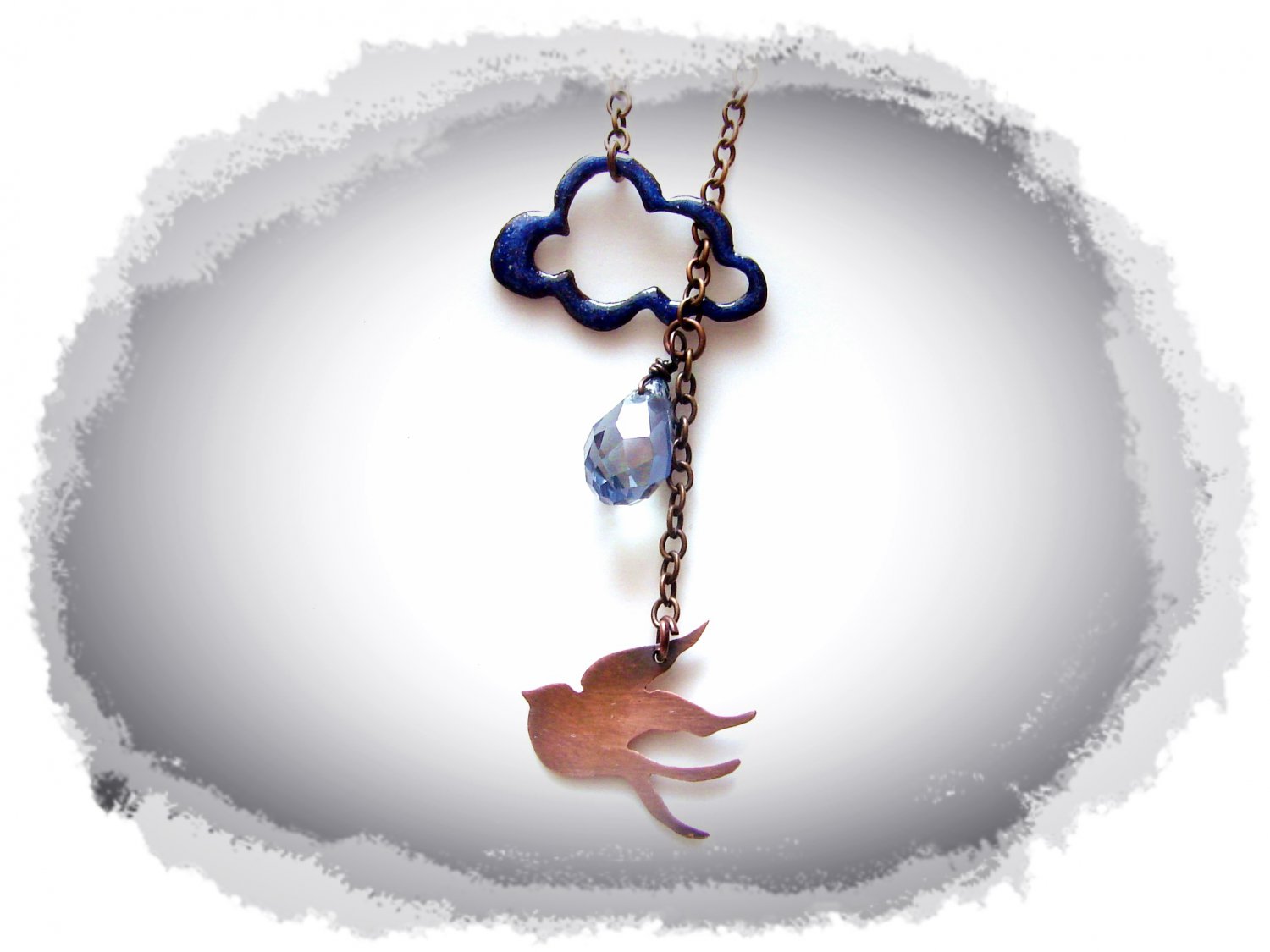 Y Necklace - Thundercloud and Bird