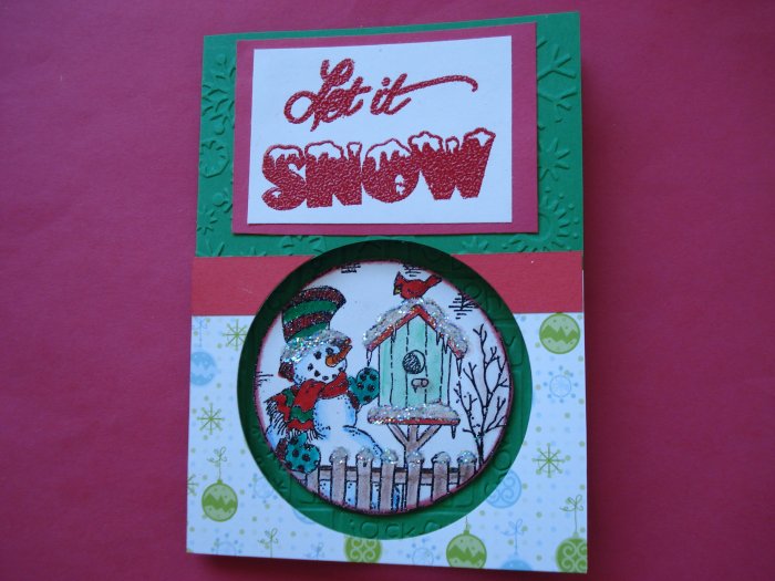 Snowman #1 Made With Cuttlebug Christmas Card