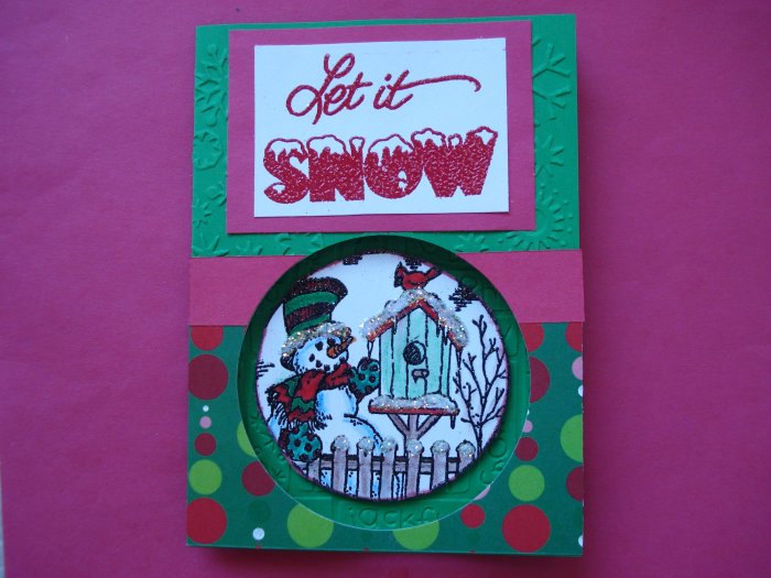 Snowman #2 Made with Cuttlebug Christmas Card