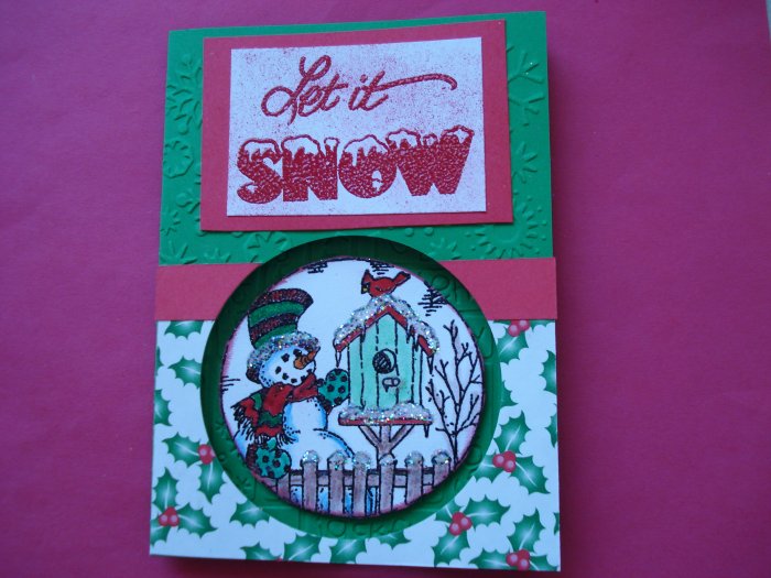 Snowman #3 Made with Cuttlebug Christmas Card