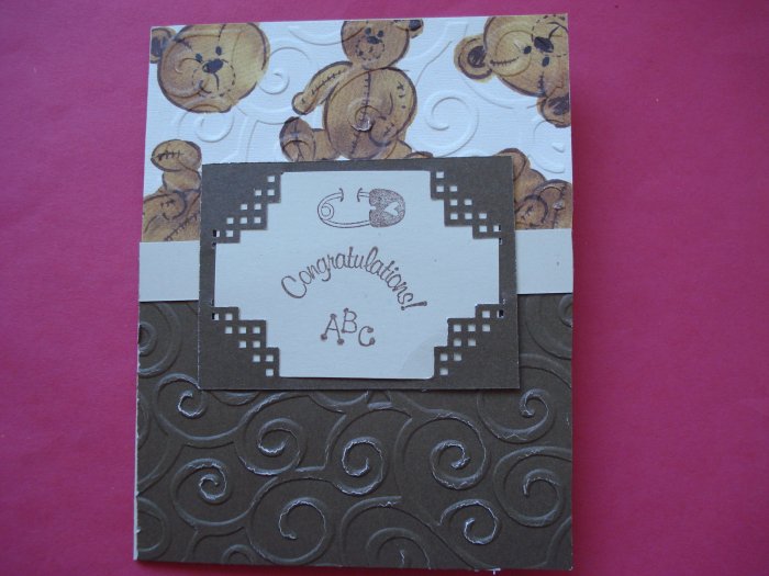 Baby Congratulations Card Made With Cuttlebug