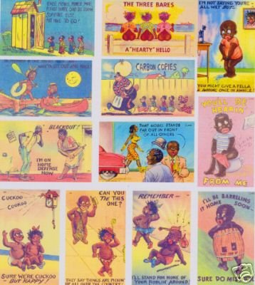 BLACK AMERICANA 40'S POSTCARD ART MAGNET SET-CARBON COPIES