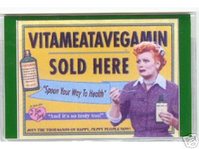 LUCILLE BALL CREDIT CARD CASE-VITAMEATAVEGAMIN PICTURE