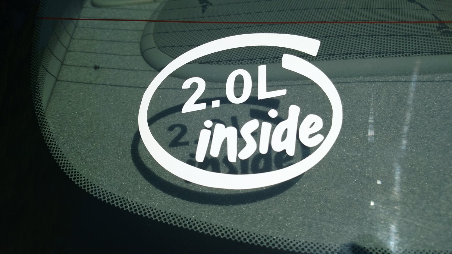 2.0L Inside Vinyl Car Window Bumper Sticker Decal Laptop 2.0 GM Ecotec LTG BMW Honda Civic