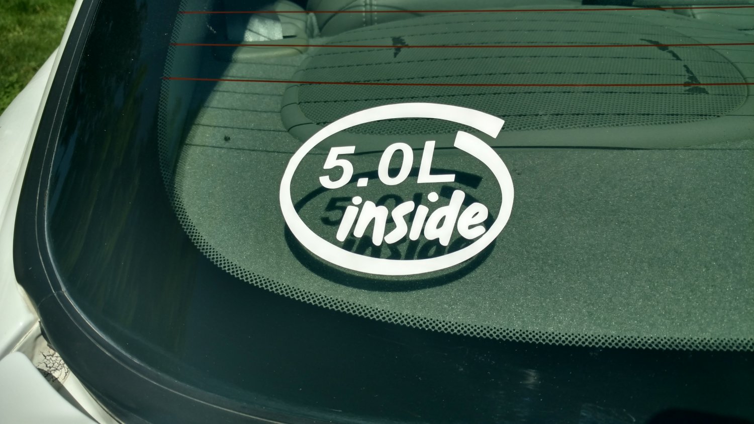 5.0L Inside Vinyl Car Window Bumper Sticker Decal Laptop 5.0 Ford Mustang Coyote 302