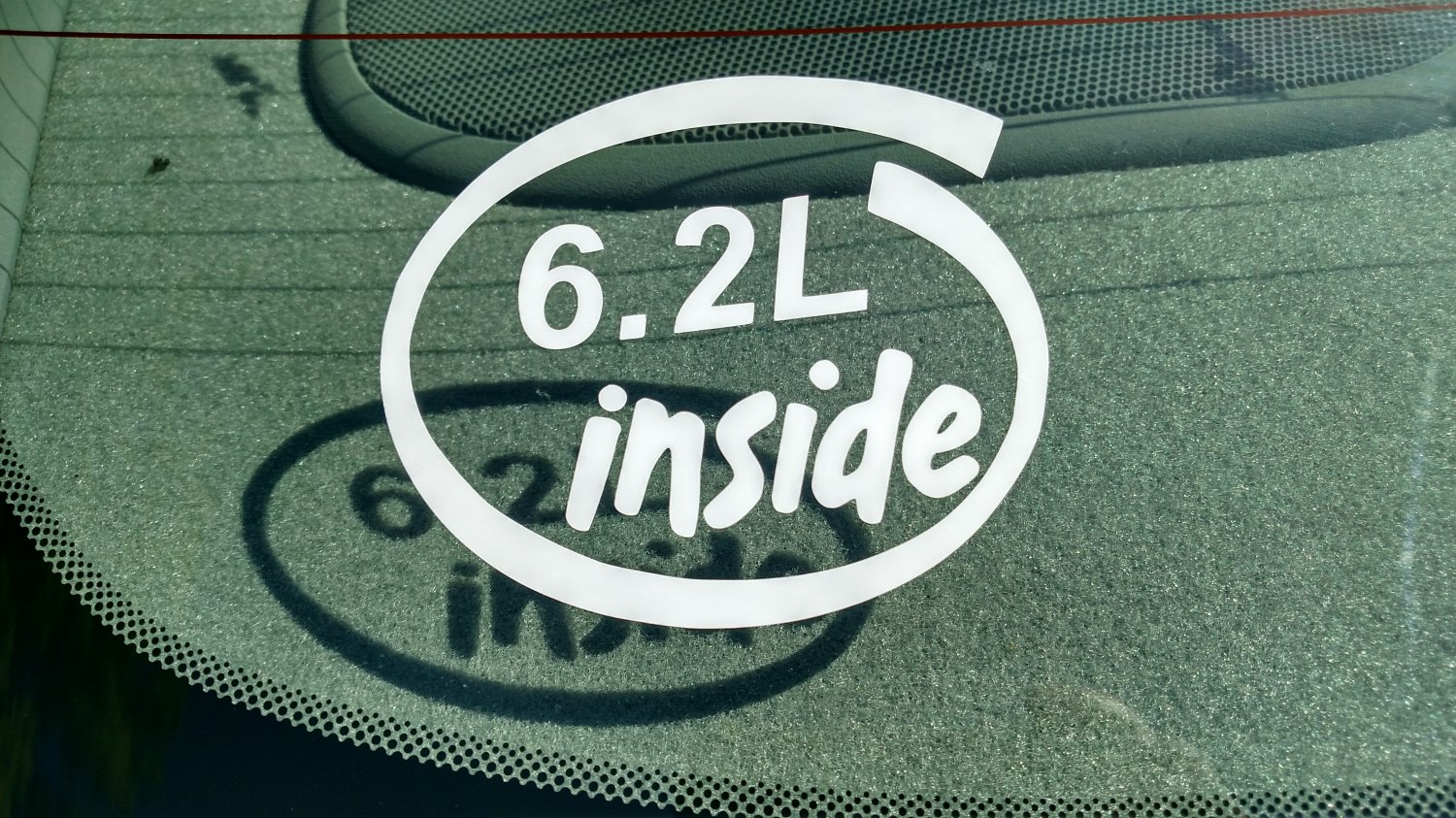 6.2L Inside Vinyl Car Window Bumper Sticker Decal Laptop 6.2 Engine Ford GM Chevrolet V8