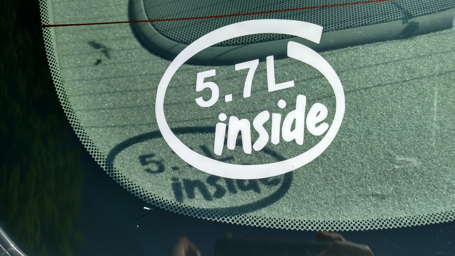 5.7L Inside Vinyl Car Window Bumper Sticker Decal Laptop 5.7 Chevrolet 350 V8 Vortec Engine
