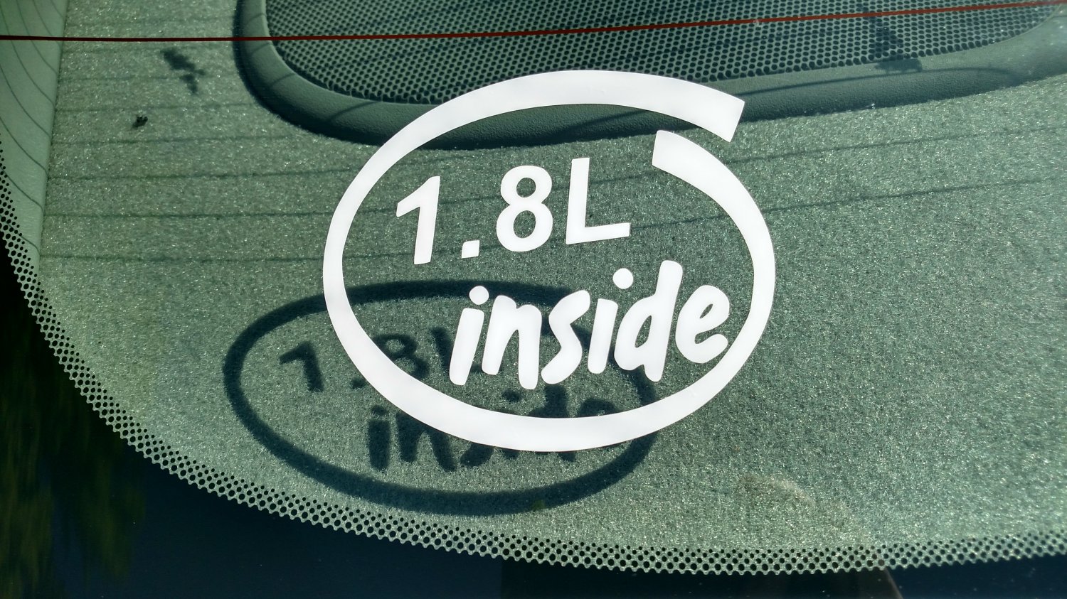 1.8L Inside Vinyl Car Window Bumper Sticker Decal Laptop 1.8 Toyota ZR Volkswagen VW GM B18