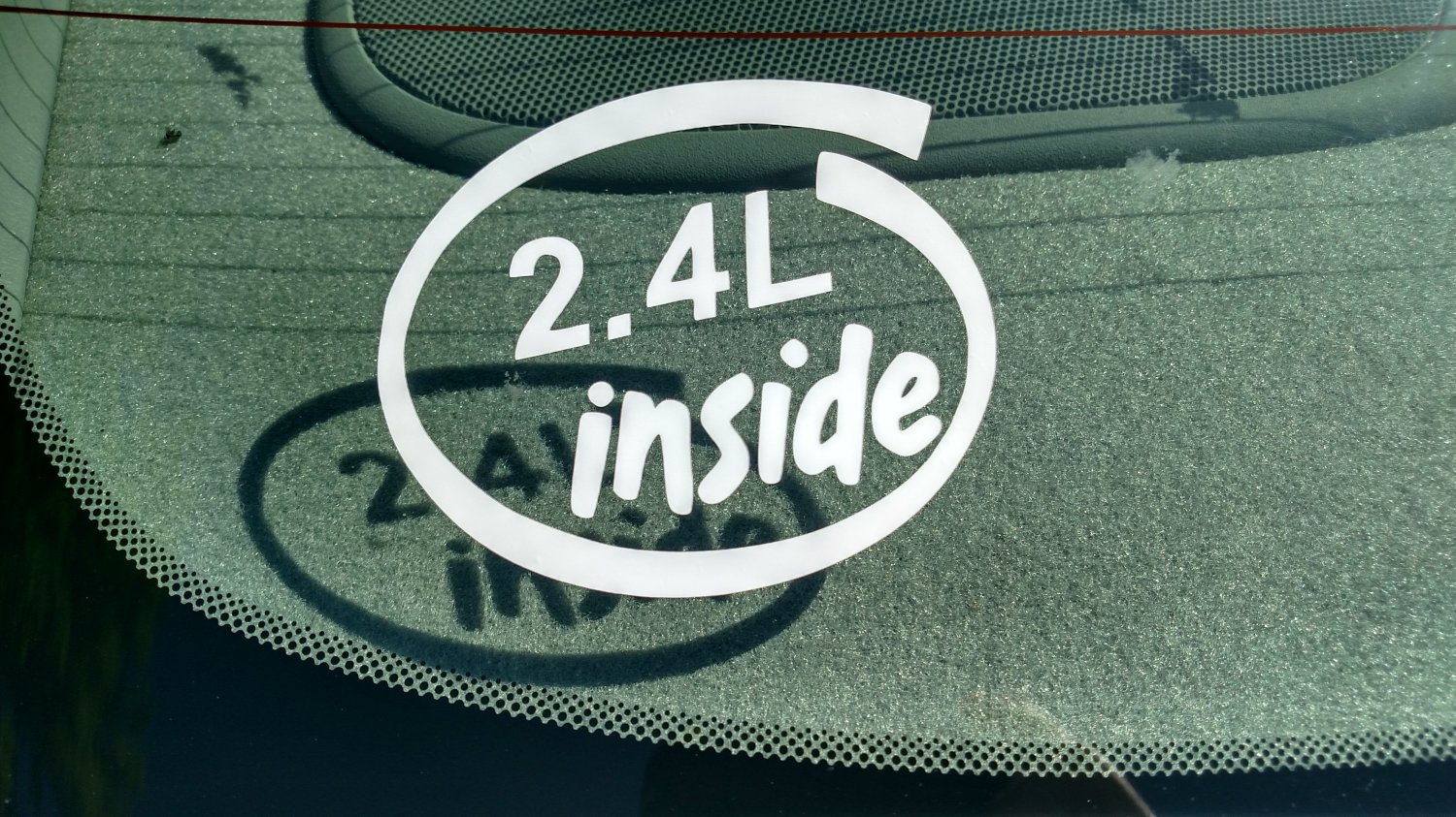 2.4L Inside Vinyl Car Window Bumper Sticker Decal Laptop 2.4 I-4 Chrysler GM Honda Ecotec Kia