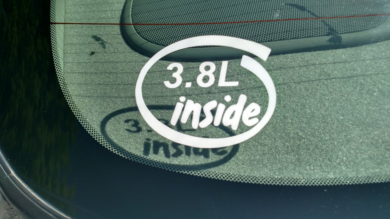 3.8L Inside Vinyl Car Window Bumper Sticker Decal Laptop 3.8 Buick GM Jeep Chrysler 231
