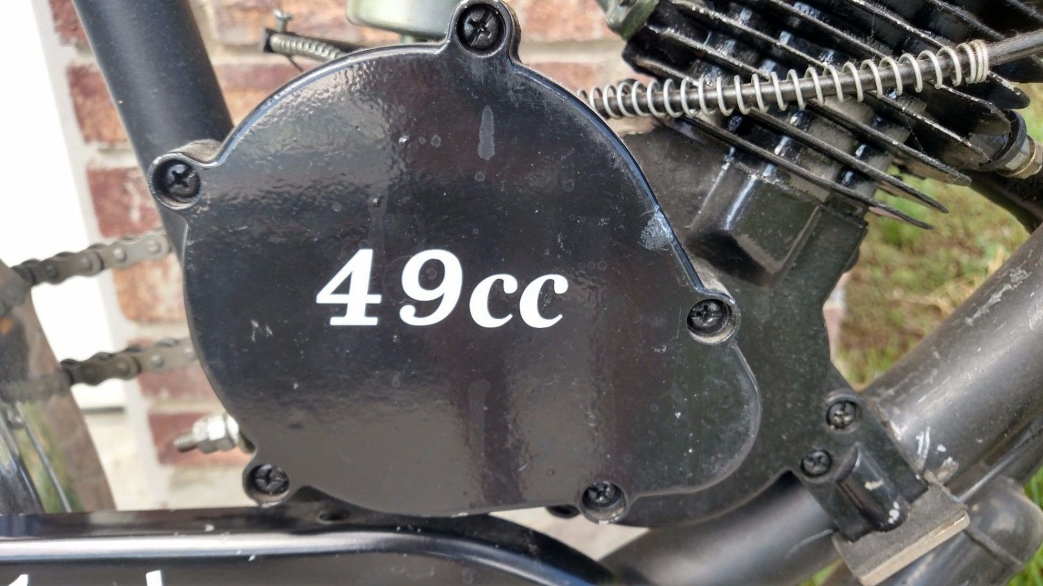 Custom 49cc Motorized Bicycle Bike Motorcycle Vinyl Sticker Decal Glossy White