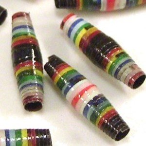 Paper Beads - 11 Small - Color Stripes