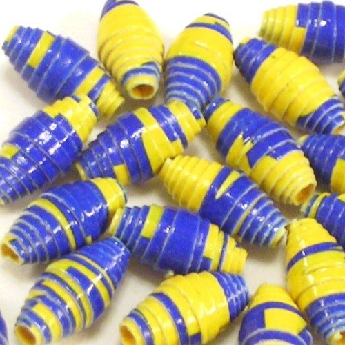 Paper Beads - 24 Small - Wolverines