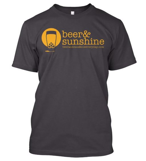 Men's LARGE T-Shirt Modern Logo beer and sunshine