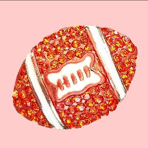 Orange Rhinestone Football