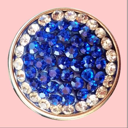 Blue Rhinestone with White Circle