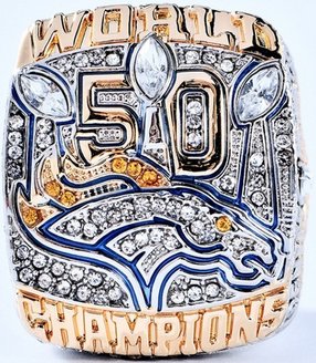 2015 DENVER BRONCOS SUPER BOWL 50 CHAMPIONSHIP RING...Miller ring with wooden box